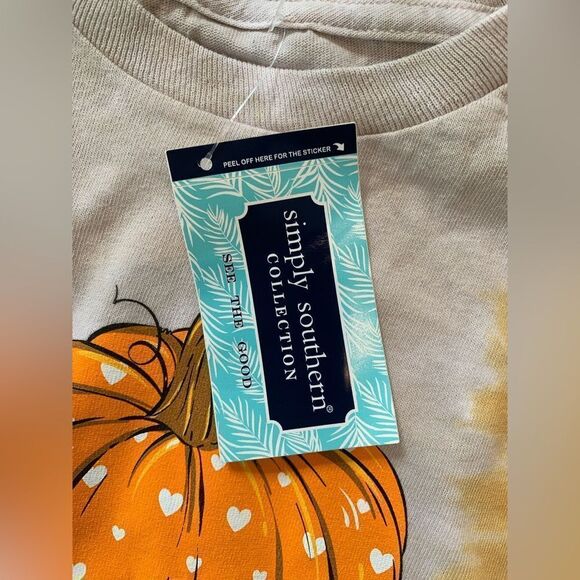 NWT New SIMPLY SOUTHERN Halloween Dog Logo Can’t Fly with Us Tie Dye Tee Kids S - Picture 3 of 5